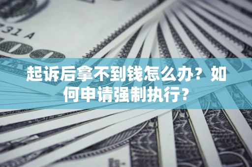 济南起诉后拿不到钱怎么办？如何申请强制执行？