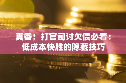 济南真香！打官司讨欠债必看：低成本快胜的隐藏技巧